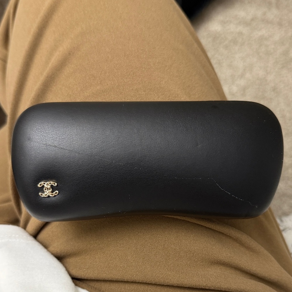 CHANEL Black and Gold Sunglasses Case